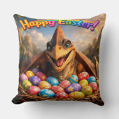 Coussin décoratif "Joyeuses Pâques dinosaure Agnès (Recto)