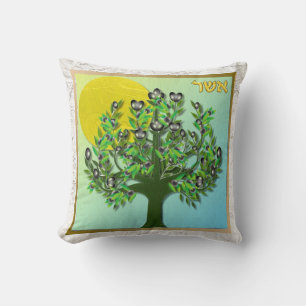 Coussin décoratif Judaica Asher 12 tribus d'Israël