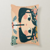 Coussin décoratif “La jeune fille au bubble tea“ (Devant(Vertical))