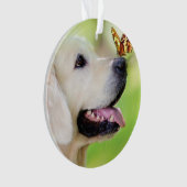 Coussin décoratif Labrador et papillon (devant)