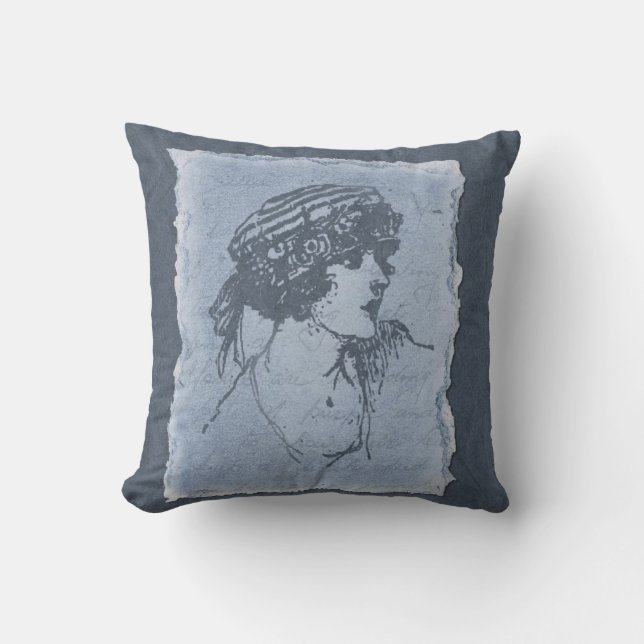 Coussin décoratif Lady Bleu (Recto)