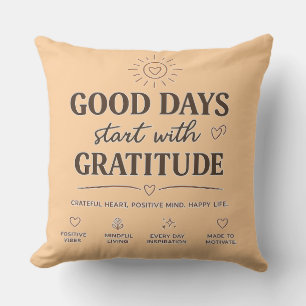 Coussin Décoratif 'Les Bons Jours Commencent Avec 