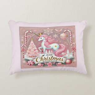 Coussin décoratif Licorne Merveilleux Noël Rose