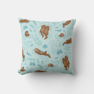 Coussin décoratif loutre amour lumière