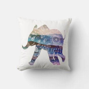 Coussin décoratif Mandala Eléphant Art