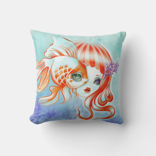 Coussin décoratif Méduse & Poisson rouge