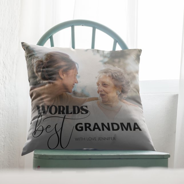 Coussin décoratif Meilleure Grand-Mère du Monde (Créateur téléchargé)