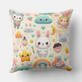 Coussin Décoratif Mignon Kawaii Lapin Pastel Douce (Verso)