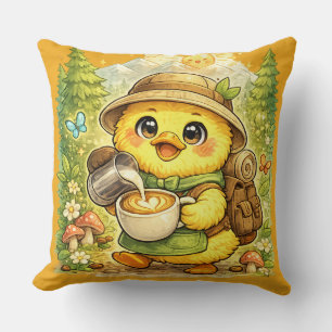 Coussin décoratif Mignonne Exploratrice de Café