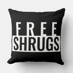 Coussin décoratif minimaliste "Free Shrugs"