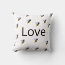 Coussin décoratif minimaliste "Love & Bees" – Roma