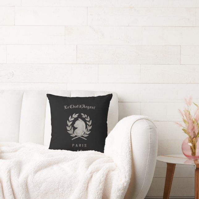 Coussin décoratif monogrammé Le Chat d'Argent Pari (Canapé)