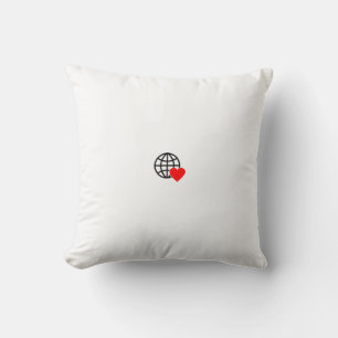 Coussin décoratif Motif Globe et Cœur