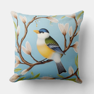 ✨ Coussin Décoratif Oiseau de Printemps pour Salon