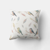 Coussin décoratif Oiseaux et Feuilles pastel inspi (Verso)