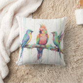 Coussin décoratif oiseaux pastel (Couverture)