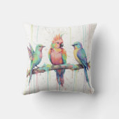 Coussin décoratif oiseaux pastel (Verso)