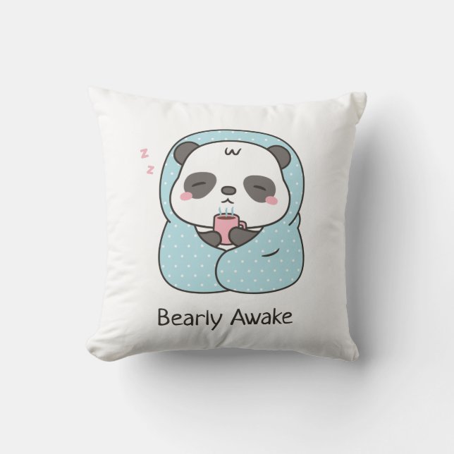 Coussin décoratif Panda Mignon Endormi Enveloppé d (Recto)