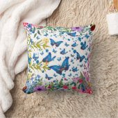 Coussin décoratif Papillon Bleu Fantaisiste & Fleu (Couverture)
