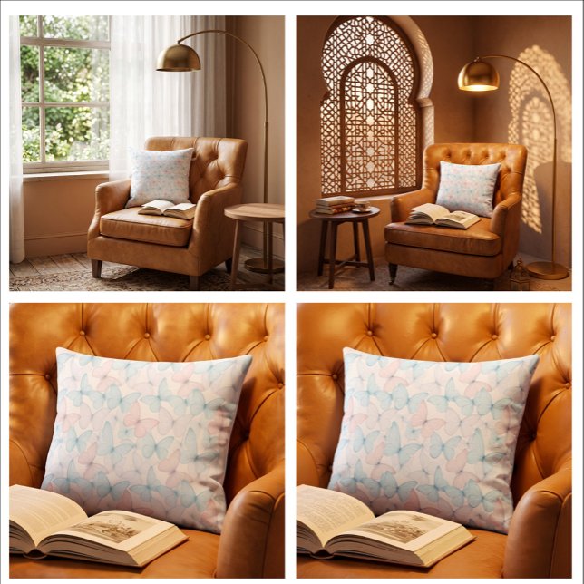 Coussin décoratif papillons BlushSky (Let every butterfly bring a touch of serenity, elegance, and springtime wonder to your home.)