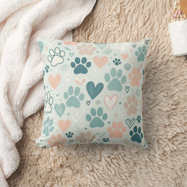 Coussin décoratif Pastel Empreinte de patte (Couverture)