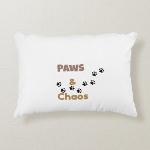 Coussin décoratif Paws & Chaos pour amateur de ani