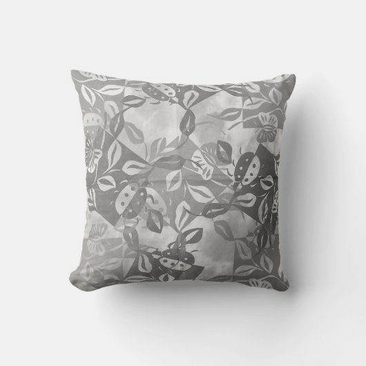 Coussin décoratif peinture coccinelle jardin papil (Recto)