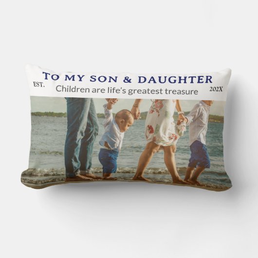 Coussin Décoratif Personnalisé Fils & Fille Cadeau (Recto)