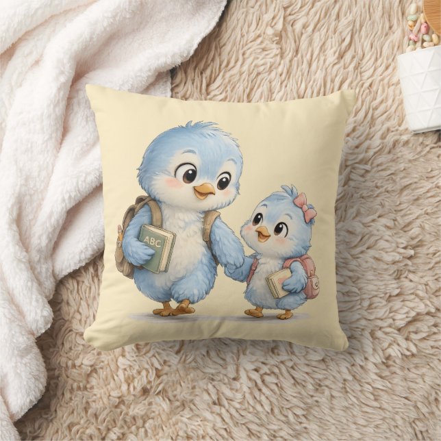 Coussin Décoratif Petit Oiseau Frère Soeur (Couverture)