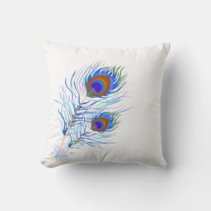 Coussin décoratif - Plumes de paon