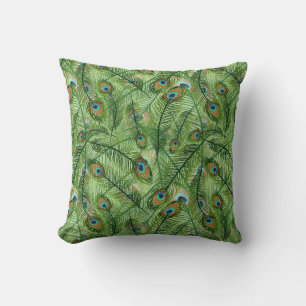 Coussin décoratif - Plumes de paon
