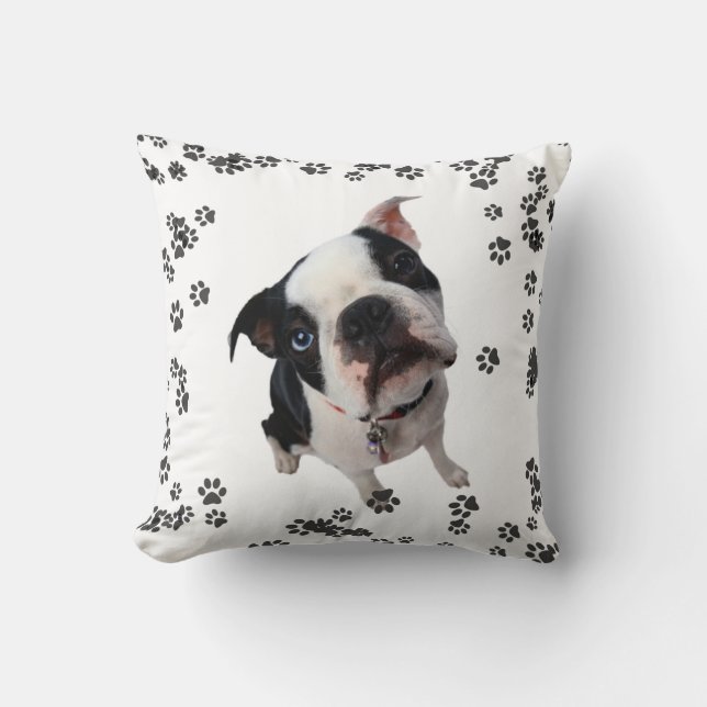 Coussin décoratif pour chien de terrier de boston  (Recto)