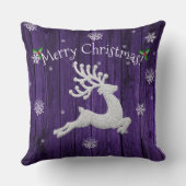 Coussin décoratif pour Noël Cerf rustique violet (Verso)