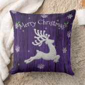 Coussin décoratif pour Noël Cerf rustique violet (Couverture)