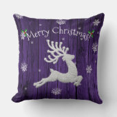 Coussin décoratif pour Noël Cerf rustique violet (Recto)