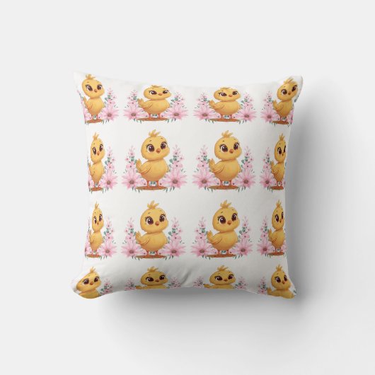 Coussin décoratif Poussin aux Fleurs (Recto)