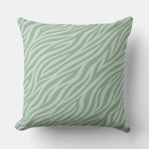 coussin décoratif rayé zèbre vert sauge