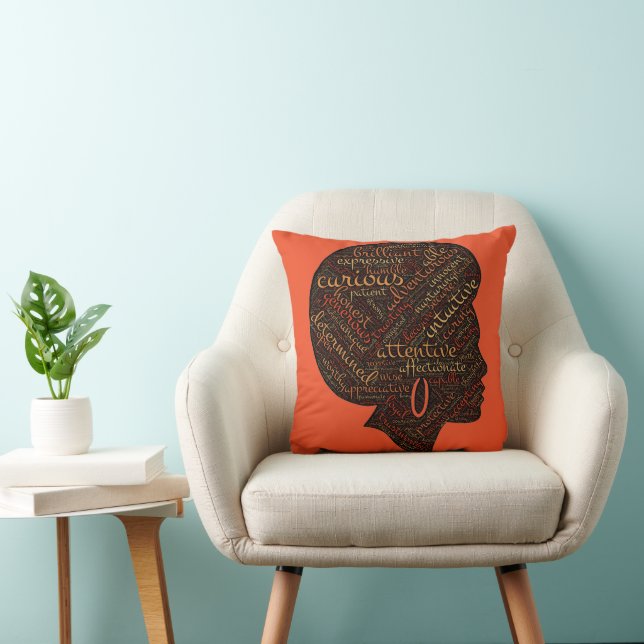 COUSSIN DÉCORATIF REINE AFRO FIERTE NOIRE (Chaise)