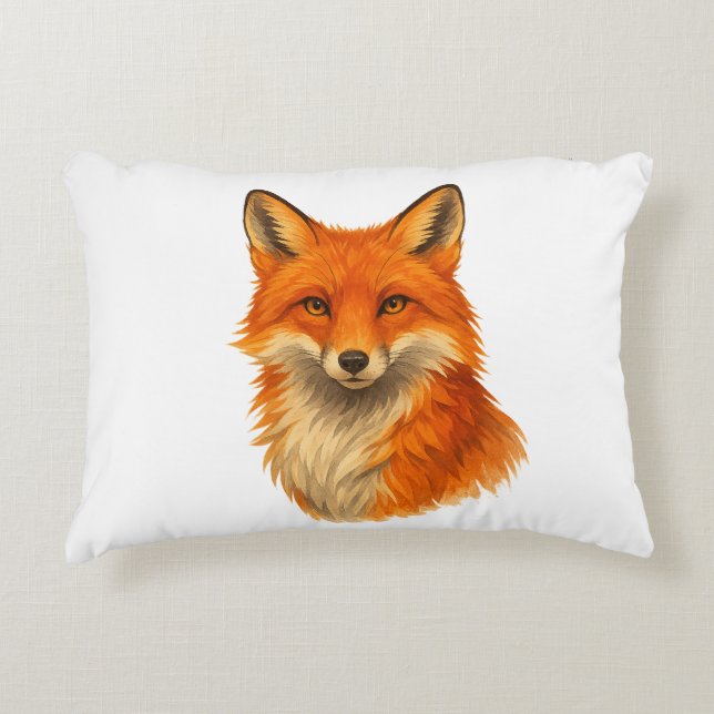 Coussin décoratif || renard aquarelle (Devant)