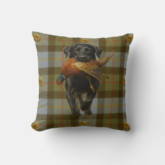 Coussin décoratif Retriever Labrador Noir & Faisan