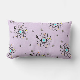 Coussin décoratif rétro années 50 imprimé lavande