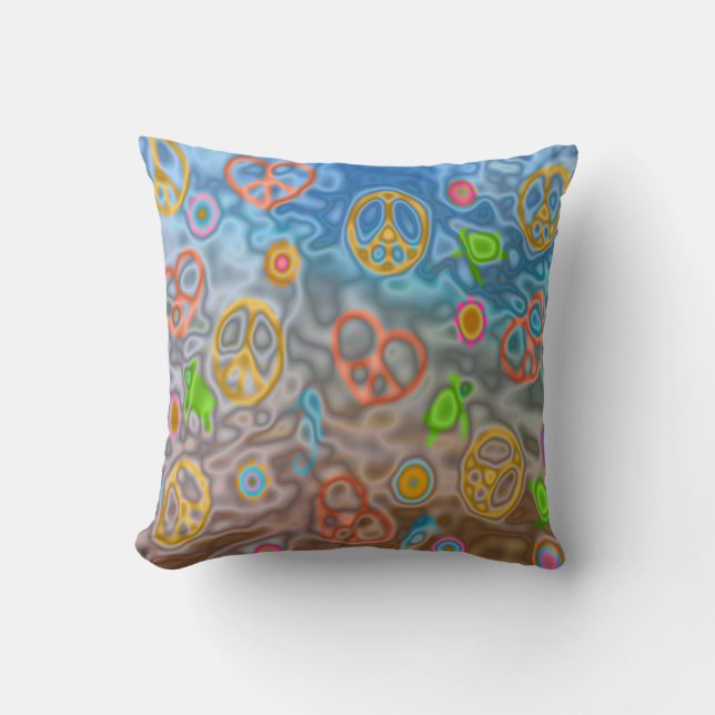 Coussin décoratif Rétro Vie océanique paisible des (Recto)