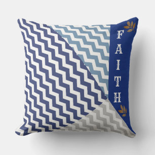 Coussin décoratif réversible "Foi" Chevron