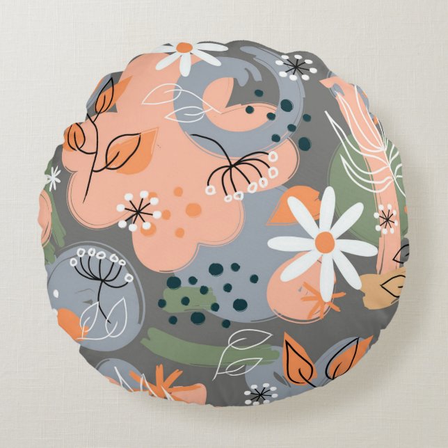 Coussin décoratif rond (40,6 cm) (Devant)
