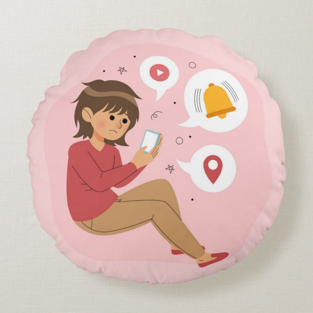 Coussin décoratif rond (40,6 cm) (Devant)