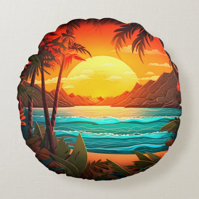 Coussin décoratif rond (40,6 cm) (Devant)