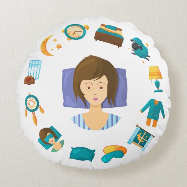 Coussin décoratif rond (40,6 cm) (Devant)