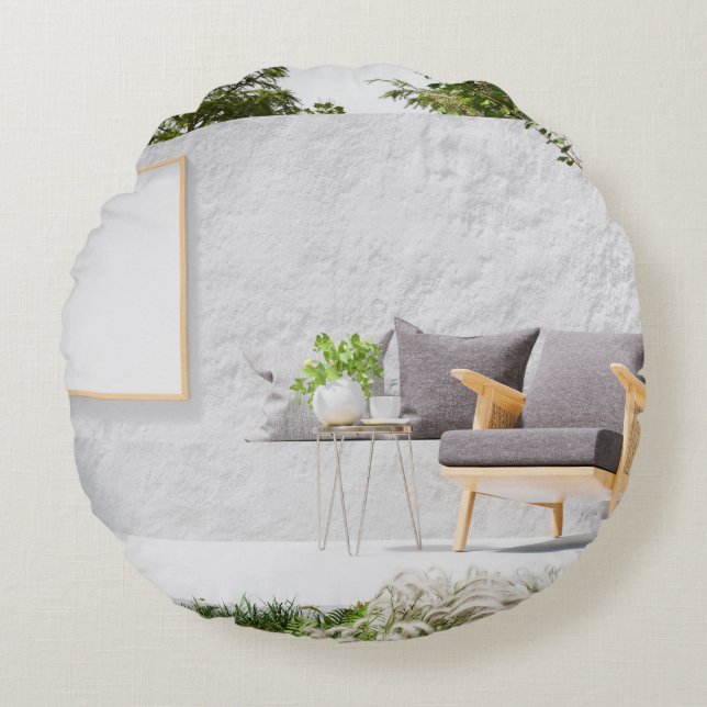 Coussin décoratif rond (40,6 cm) (Devant)