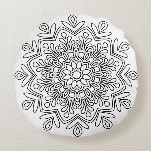 Coussin décoratif rond (40,6 cm) (Devant)