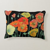 Coussin décoratif rond en forme de pavots orange e (Dos)